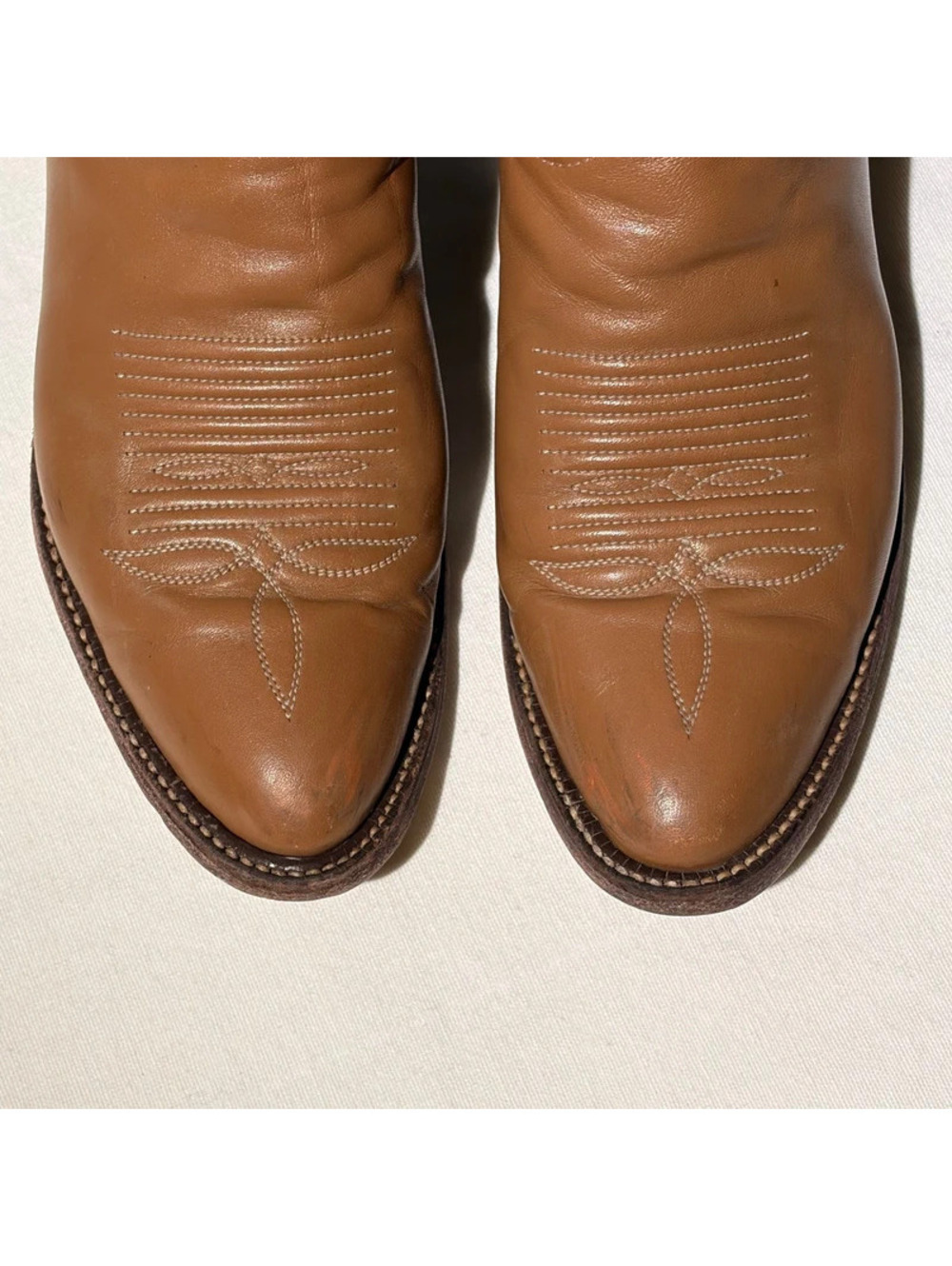 Vintage Tony Lama 8691 Cowboy Boots Womens 5B Brown Leather USA